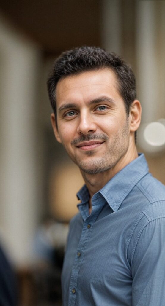 Photo by Danny Postma a man in a blue shirt smiling at the camera